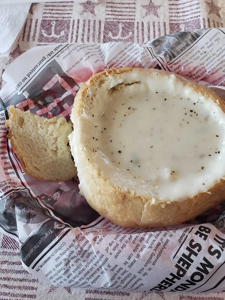 Clam Chowder Soup Bread Bowl of Soup